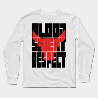 Blood Sweat Respect Motivational Gym Fitness Fighting Spirit shirt - Weightlifting Fitness shirt tee - Dedication Workout Gift T-shirt Long Sleeve T-Shirt